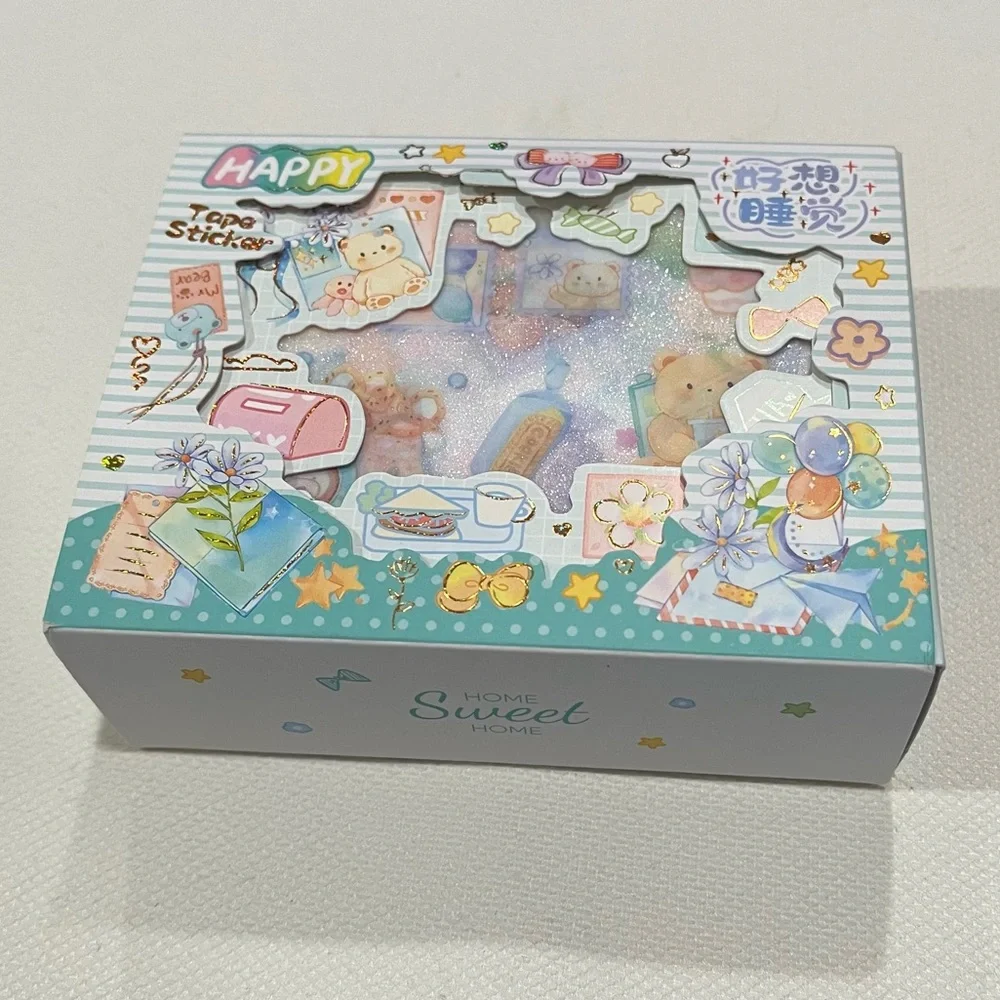 Set of 8 Sheets of Teddy Bear and Sweets Themed Glitter Stickers